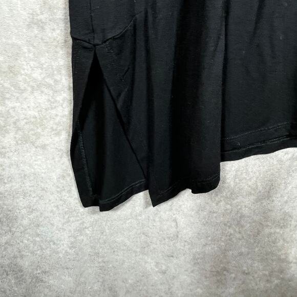 Eileen‎ Fisher Tunic Top Womens Size Large Black Long Sleeves Asymmetric Hem - Picture 5 of 9